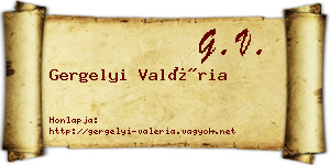 Gergelyi Valéria névjegykártya