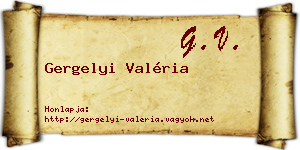 Gergelyi Valéria névjegykártya